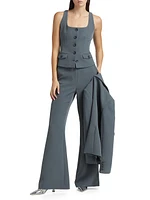 Georgia Button-Front Sleeveless Top