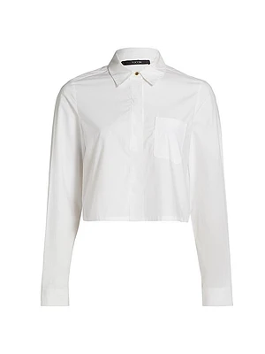 Jilly Stretch-Cotton Crop Blouse