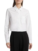 Jilly Stretch-Cotton Crop Blouse