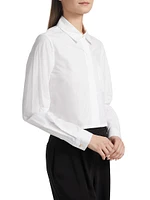 Jilly Stretch-Cotton Crop Blouse