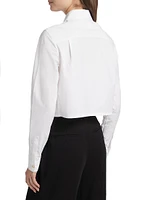 Jilly Stretch-Cotton Crop Blouse