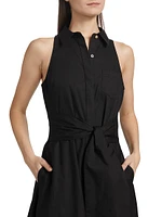 Chelsea Stretch-Cotton Poplin Tie-Waist Shirtdress