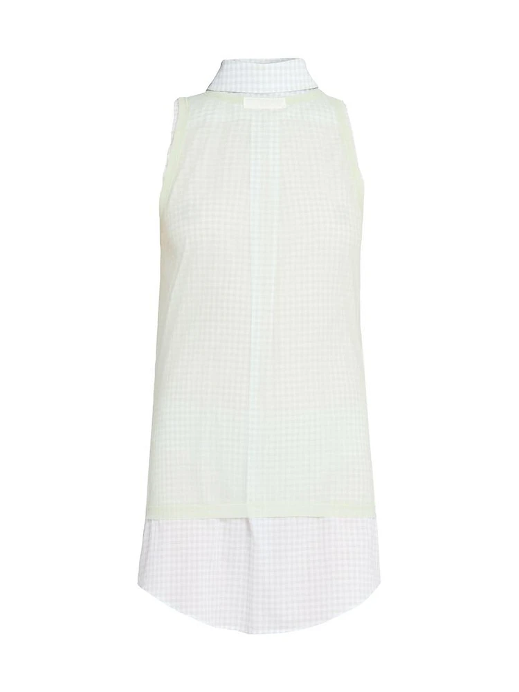 Layered Check Sleeveless Top