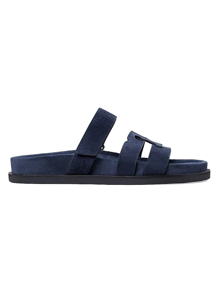 Ines Logo-Detailed Suede Slide Sandals