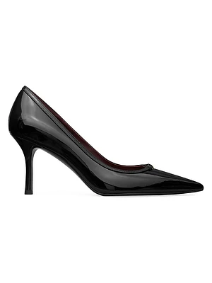 Double T Buckle Leather Pumps