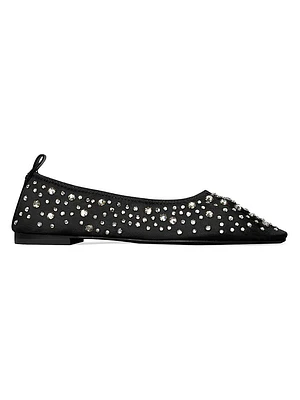 Crystal-Embellished Ballet Flats