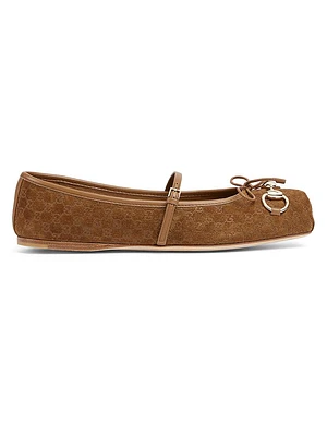 Horsebit Suede Ballet Flats