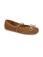 Horsebit Suede Ballet Flats