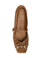 Horsebit Suede Ballet Flats
