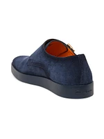 Atlantis Suede Double Monk Strap Shoes