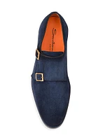 Atlantis Suede Double Monk Strap Shoes