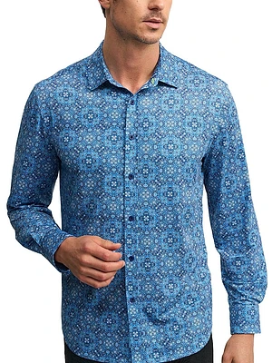 Zante Geometric Print Button-Front Shirt