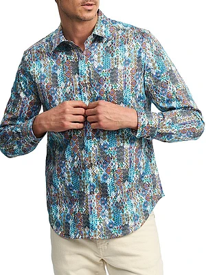 Merola Abstract Long-Sleeve Button-Front Shirt