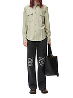 Anagram Denim Mid-Rise Baggy Jeans
