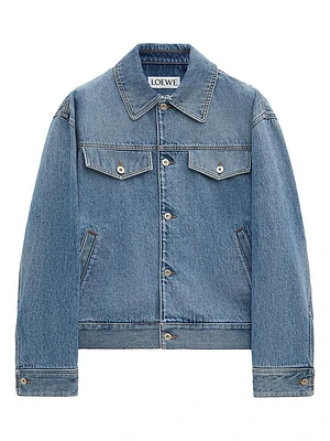 Leather Patch Denim Jacket