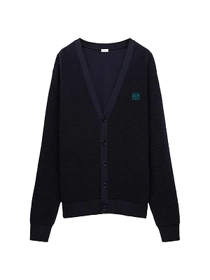 Embroidered Anagram Wool Cardigan