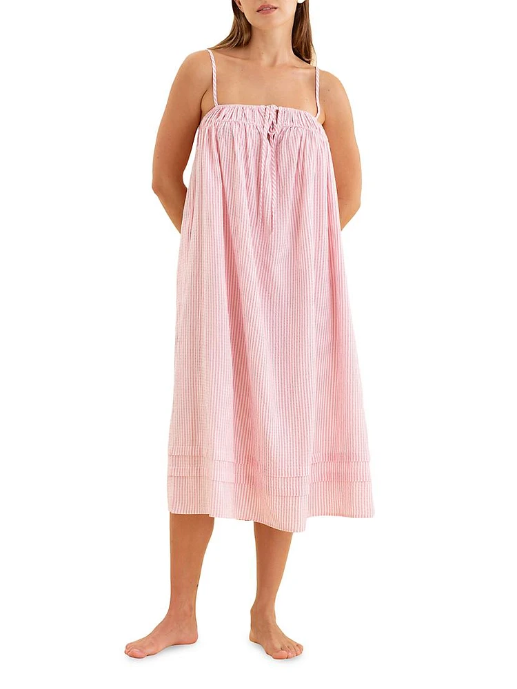 Sabine Seersucker Stripe Nightie