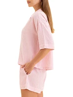 Sabine Seersucker Stripe Boxer Pajamas