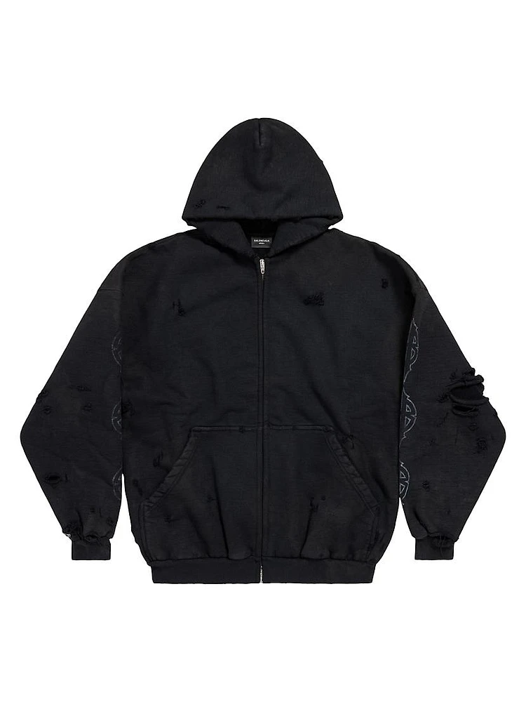 Paris Moon Outerwear Zip-Up Oversized Hoodie