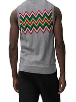 Chevron Stretch Wool Sleeveless Sweater