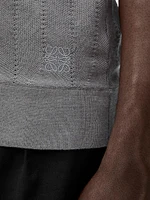 Chevron Stretch Wool Sleeveless Sweater