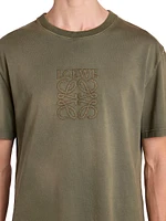 Embroidered Logo Cotton-Blend T-Shirt