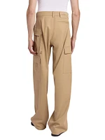 Cotton-Blend Wide-Leg Cargo Trousers