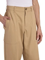 Cotton-Blend Wide-Leg Cargo Trousers