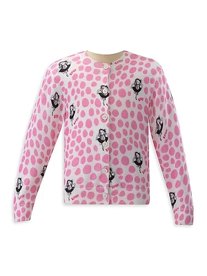 Eloise Little Girl's & Dot Print Cardigan
