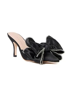 Margot 80MM Crystal-Embellished Bow Mules