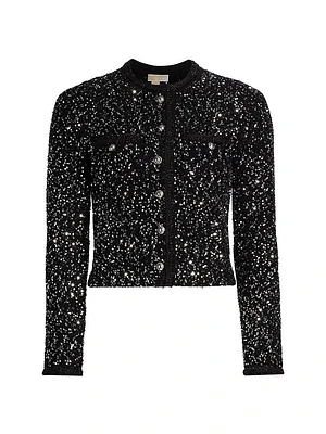 Sequined Crewneck Jacket