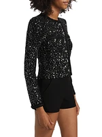 Sequined Crewneck Jacket