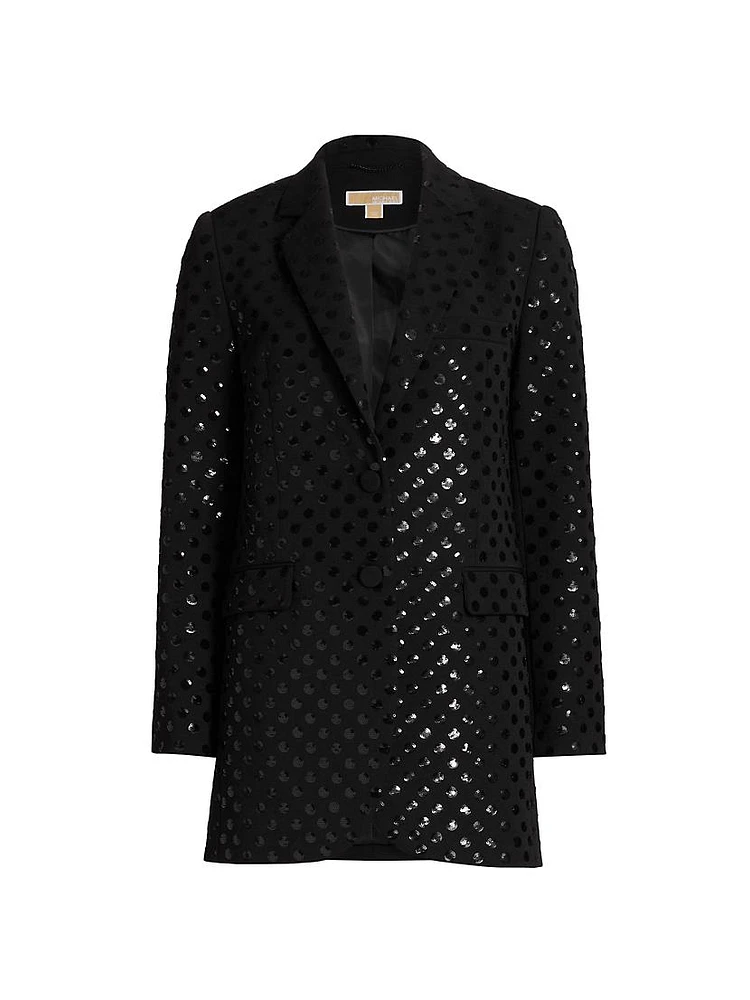 Mensy Sequined Tuxedo-Style Blazer