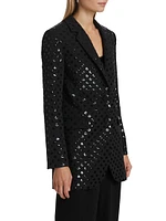 Mensy Sequined Tuxedo-Style Blazer