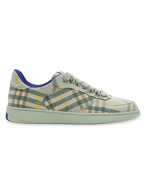 Terrace Check Linen Low-Top Sneakers