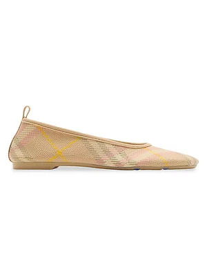 Baby Check Knit Ballerina Flats