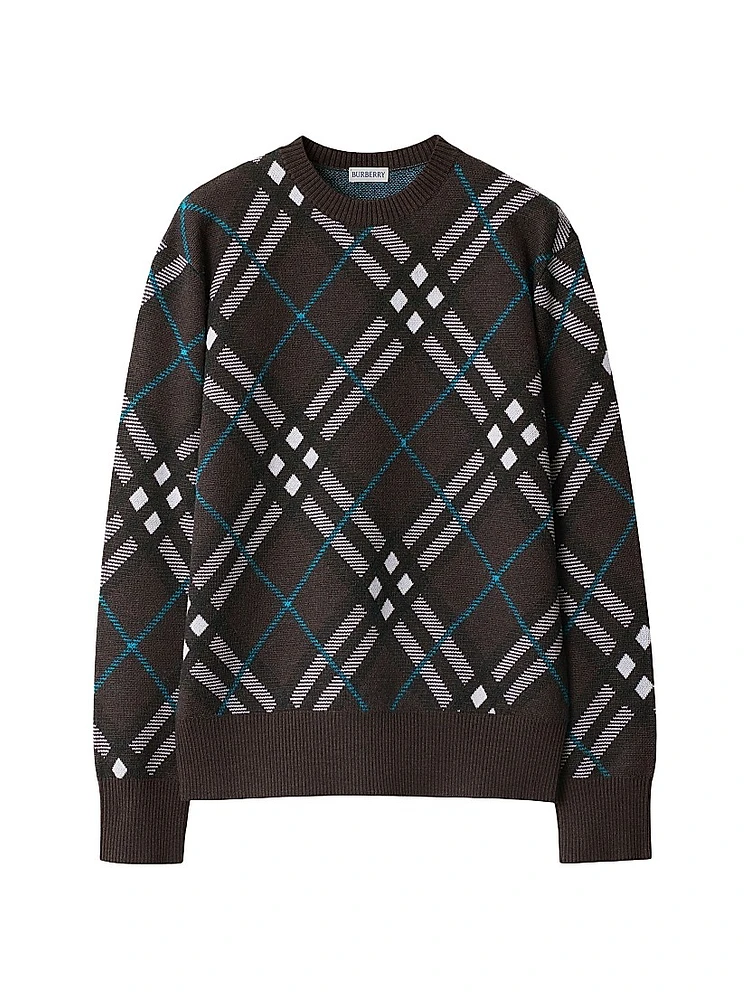 Check Wool-Blend Sweater