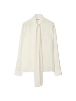 Tie-Neck Silk Blouse