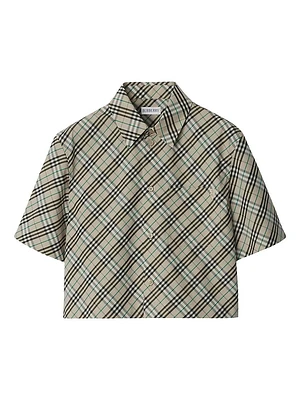 Check Poplin Boxy Shirt