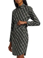 Check Belted Shirtdress