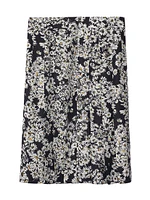 Daisy Printed Silk Midi-Skirt
