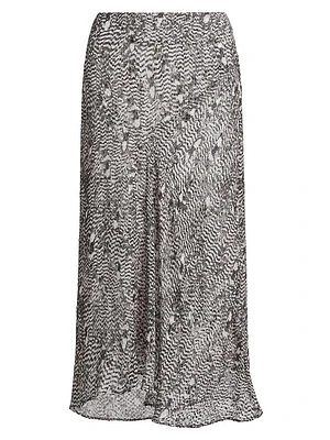 Lisanne Silk-Blend Printed Midi-Skirt