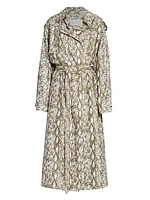 Freanne Snakeskin Print Trench Coat