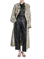 Freanne Snakeskin Print Trench Coat