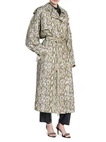 Freanne Snakeskin Print Trench Coat