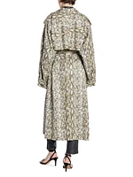 Freanne Snakeskin Print Trench Coat