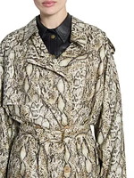 Freanne Snakeskin Print Trench Coat