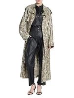 Freanne Snakeskin Print Trench Coat