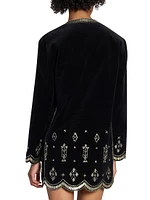 Helene Beaded Cotton Minidress