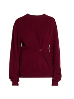 Ilaria Merino Wool-Cashmere Pierced Sweater